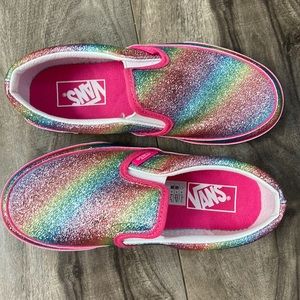 New in box Vans classic slip on glitter rainglow rainbow. Size little kids 13.